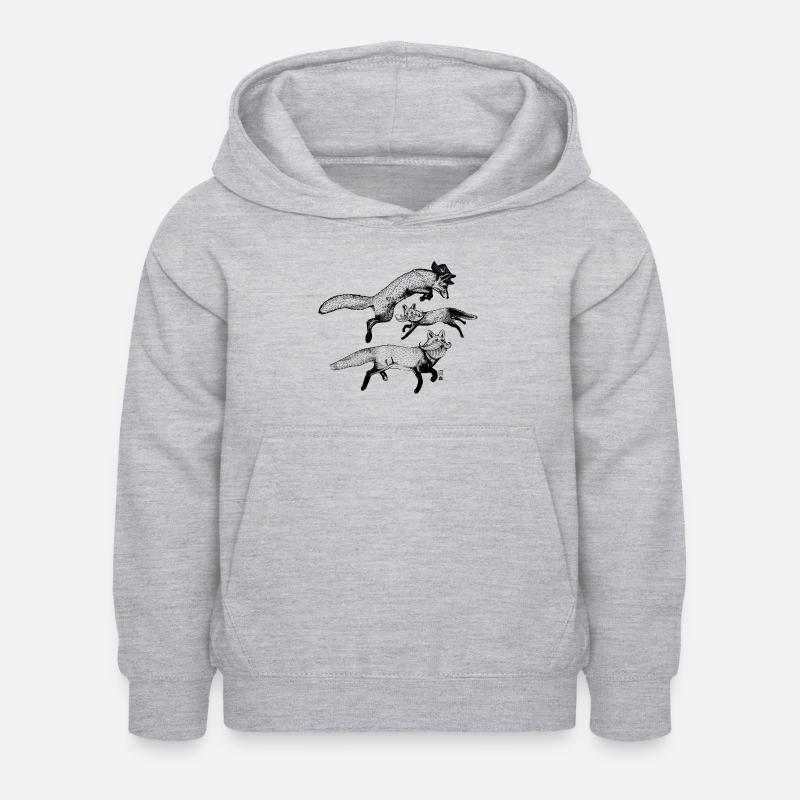 Les 3 Renards - Sweat à capuche Enfant - gris clair chiné