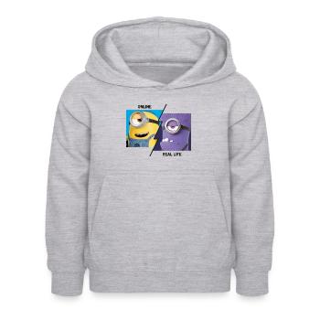Minions Stuart Online Vs. Real Life - Kinder Hoodie - Hellgrau meliert - Vorne - AI Model Kid Female (0cm)