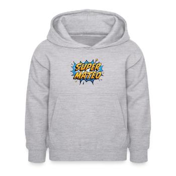 Super Mateo - Kinder Hoodie - Hellgrau meliert - Vorne - AI Model Kid Female (0cm)