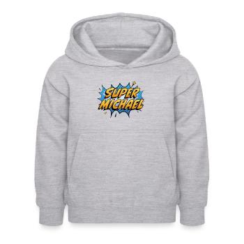 Super Michael - Sweat à capuche Enfant - gris clair chiné - Devant - AI Model Kid Female (0cm)