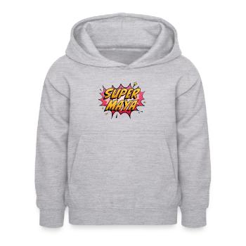 Super Maya - Sweat à capuche Enfant - gris clair chiné - Devant - AI Model Kid Female (0cm)