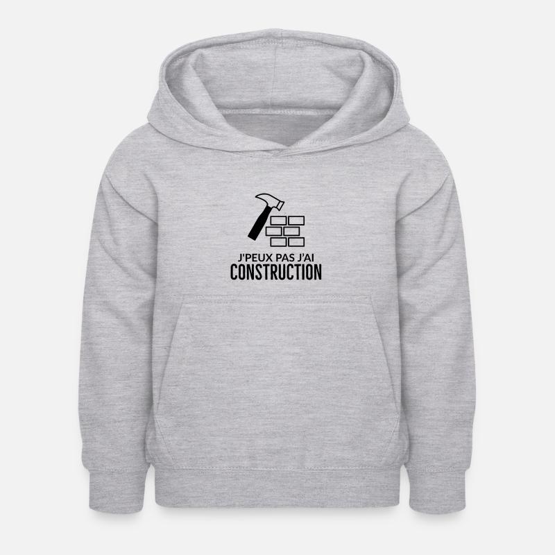 Construction - Sweat à capuche Enfant - gris clair chiné