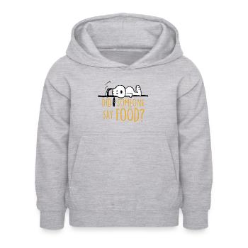 Peanuts Snoopy Ich Hab Hunger Lustiger Spruch - Kinder Hoodie - Hellgrau meliert - Vorne - AI Model Kid Female (0cm)