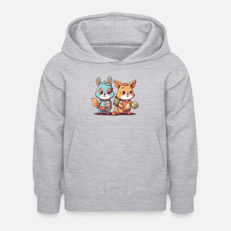 Athlètes animaux - Sweat à capuche Enfant - gris clair chiné