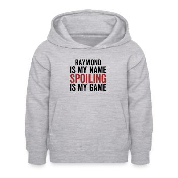 Raymond ist mein Name Verderben ist mein Spiel - Kinder Hoodie - Hellgrau meliert - Vorne - AI Model Kid Female (0cm)