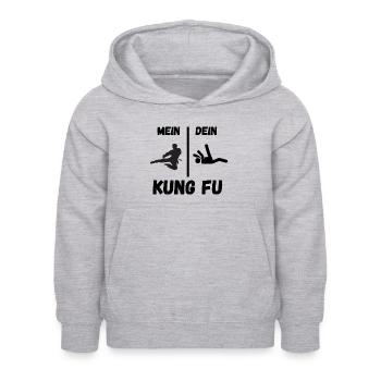 Mein kung fu - Dein Kung Fu - Kinder Hoodie - Hellgrau meliert - Vorne - AI Model Kid Female (0cm)
