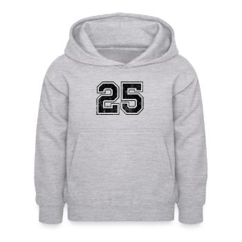 Anzahl 25 - Kinder Hoodie - Hellgrau meliert - Vorne - AI Model Kid Female (0cm)