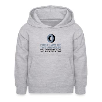 Man kann niemals zu viel Panzerband haben! - Kinder Hoodie - Hellgrau meliert - Vorne - AI Model Kid Female (0cm)