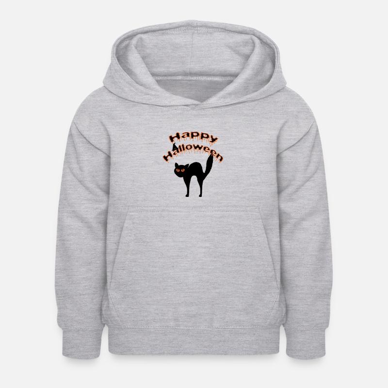 Joyeux halloween - Sweat à capuche Enfant - gris clair chiné