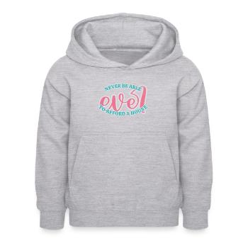 Can't afford a house - Kinder Hoodie - Hellgrau meliert - Vorne - AI Model Kid Female (0cm)