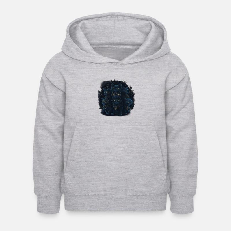 chat unique - Sweat à capuche Enfant - gris clair chiné
