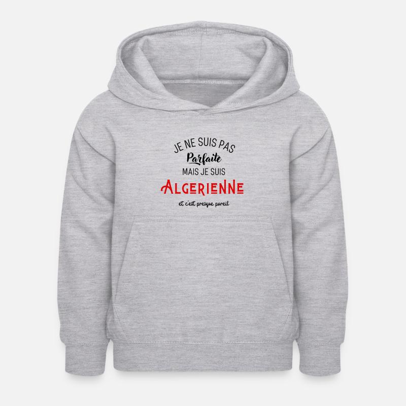 Pas parfaite mais algérienne - Sweat à capuche Enfant - gris clair chiné