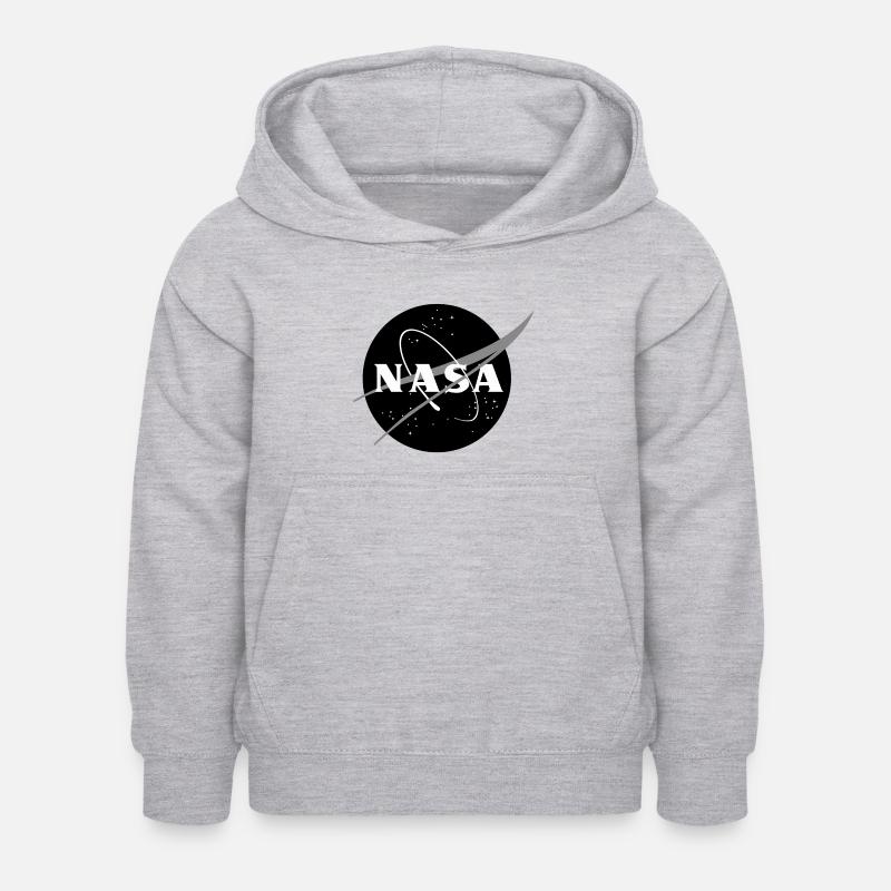 NASA Classic Logo Nero Bianco - Felpa con cappuccio per bambini - grigio chiaro melange