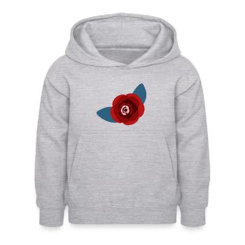 Rote Kamelienblüte - Kinder Hoodie - Hellgrau meliert - Vorne - AI Model Kid Female (0cm)