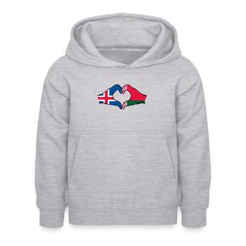 Island Belarus Flagge Hände Herzform - Kinder Hoodie - Hellgrau meliert - Vorne - AI Model Kid Female (0cm)