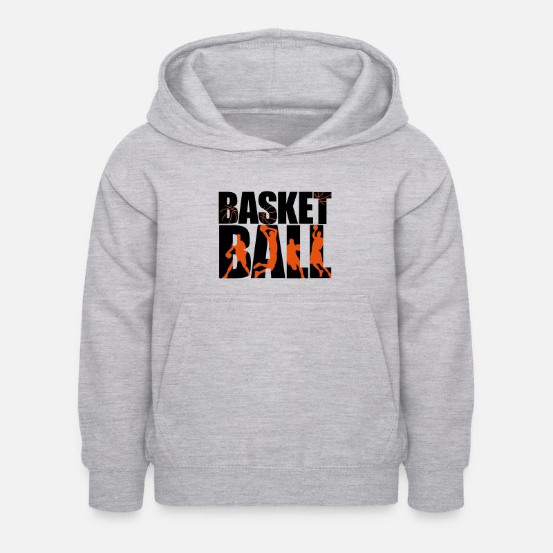 basketball 4_2c - Sweat à capuche Enfant - gris clair chiné