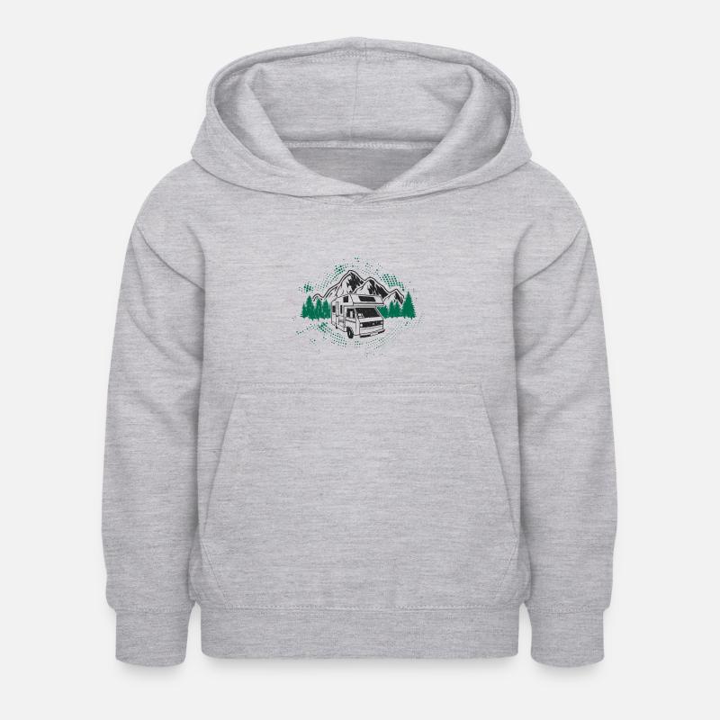 Vacances en camping-car - Sweat à capuche Enfant - gris clair chiné