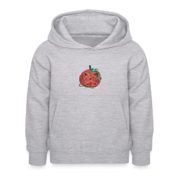 Citrouille lanterne - Sweat à capuche Enfant - gris clair chiné - Devant - AI Model Kid Female (0cm)