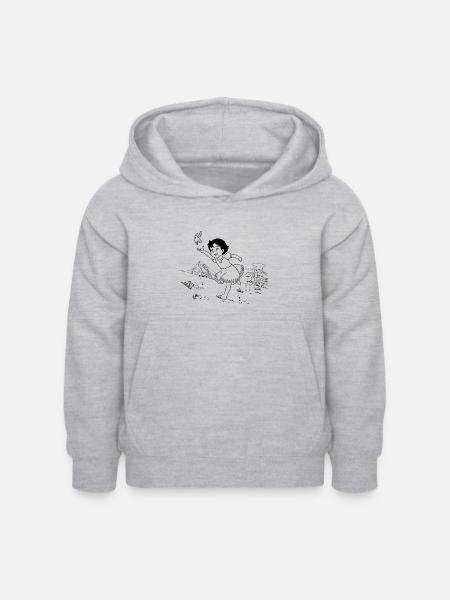 Heidi Rennt Mit Schmetterling - Kinder Hoodie - Hellgrau meliert