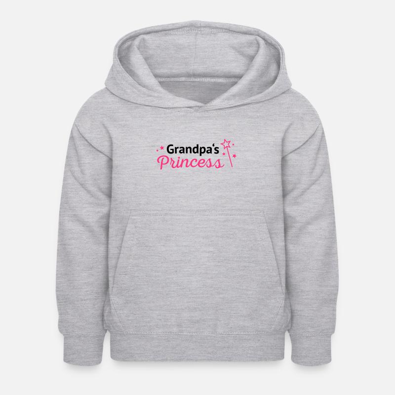 Grandpas princess - Sweat à capuche Enfant - gris clair chiné