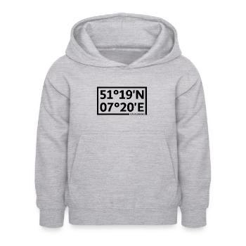 Gevelsberg coordinates - Kids Hoodie - light heather grey - Front - AI Model Kid Female (0cm)