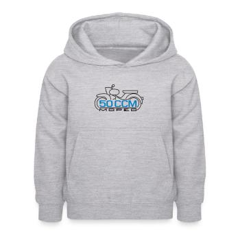 50cc Moped Star Emblem v.2 - Kids Hoodie - light heather grey - Front - AI Model Kid Female (0cm)