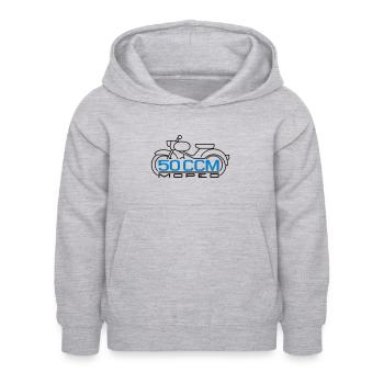 50cc Moped Sparrow Emblem v.2 - Kids Hoodie - light heather grey - Front - AI Model Kid Female (0cm)