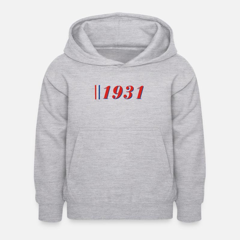 Année 1931 - Sweat à capuche Enfant - gris clair chiné