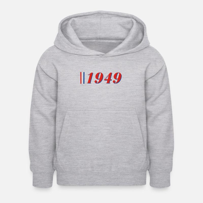 Année 1949 - Sweat à capuche Enfant - gris clair chiné