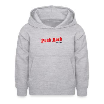 Punk Rock Rouge - Logo Noir - Sweat à capuche Enfant - gris clair chiné - Devant - AI Model Kid Female (0cm)