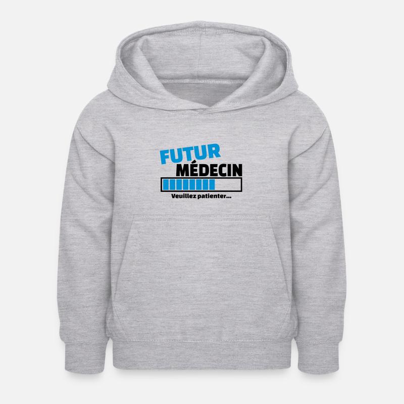 futur médecin - Sweat à capuche Enfant - gris clair chiné
