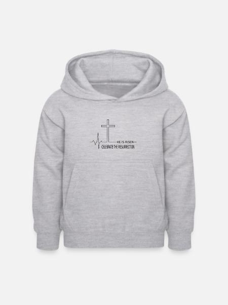 Frohe Ostern Religiös - Kinder Hoodie - Hellgrau meliert