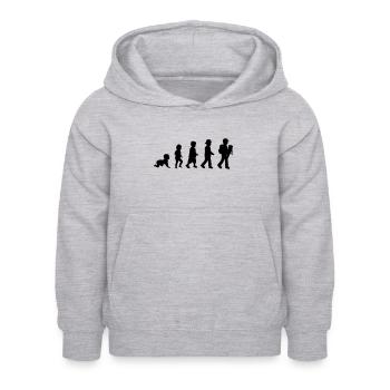 Evolution Schulkind Einschulung Junge - Kinder Hoodie - Hellgrau meliert - Vorne - AI Model Kid Female (0cm)