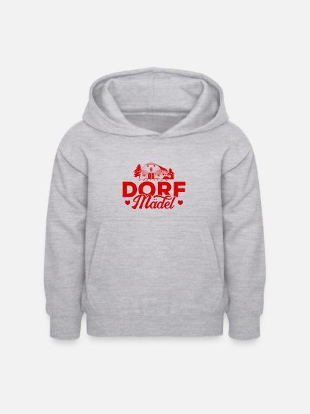 Dorf Mädel - Kinder Hoodie - Hellgrau meliert
