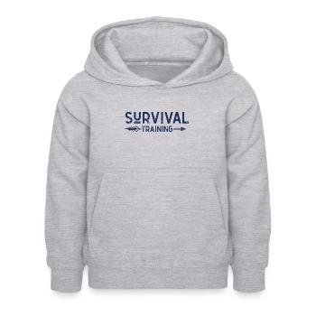 Überlebenstraining Survival Überlebenskünstler - Kids Hoodie - light heather grey - Front - AI Model Kid Female (0cm)