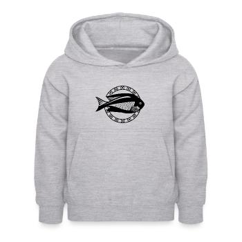 Fish Aquarium Marine Animal Climate Environmental Protection - Kids Hoodie - light heather grey - Front - AI Model Kid Female (0cm)