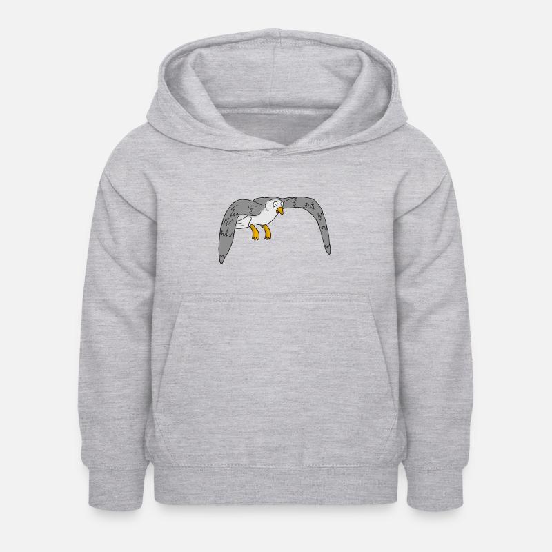 Mouette - Sweat à capuche Enfant - gris clair chiné