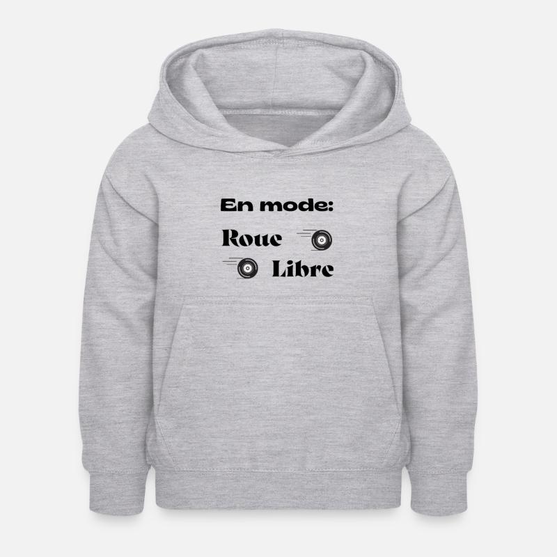 En mode roue libre - Sweat à capuche Enfant - gris clair chiné