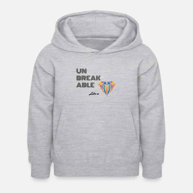 UNBREAKABLE DIAMOND - Kinder Hoodie - Hellgrau meliert