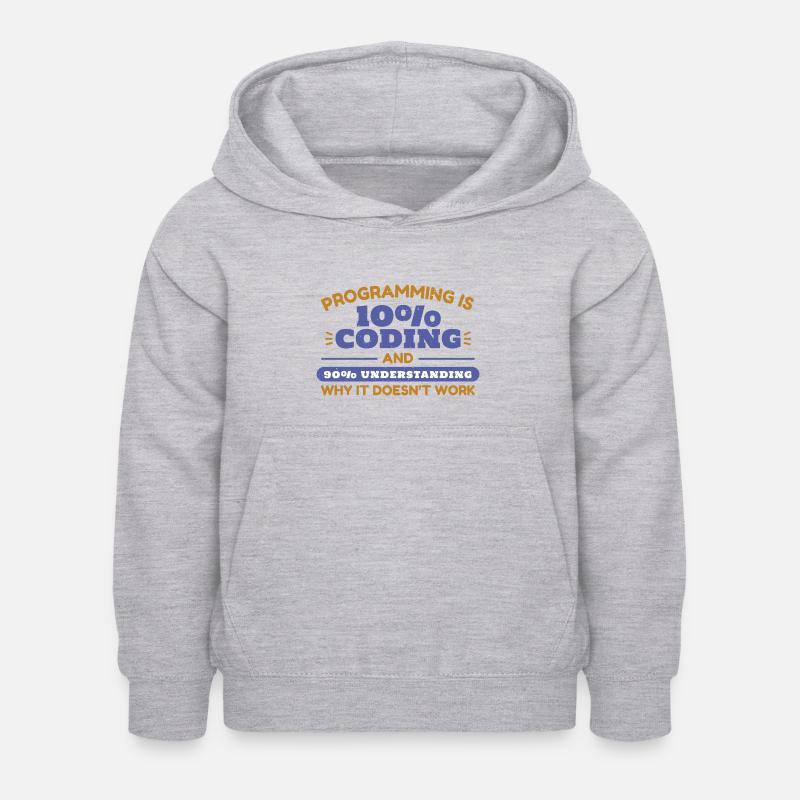Programmieren - Kinder Hoodie - Hellgrau meliert