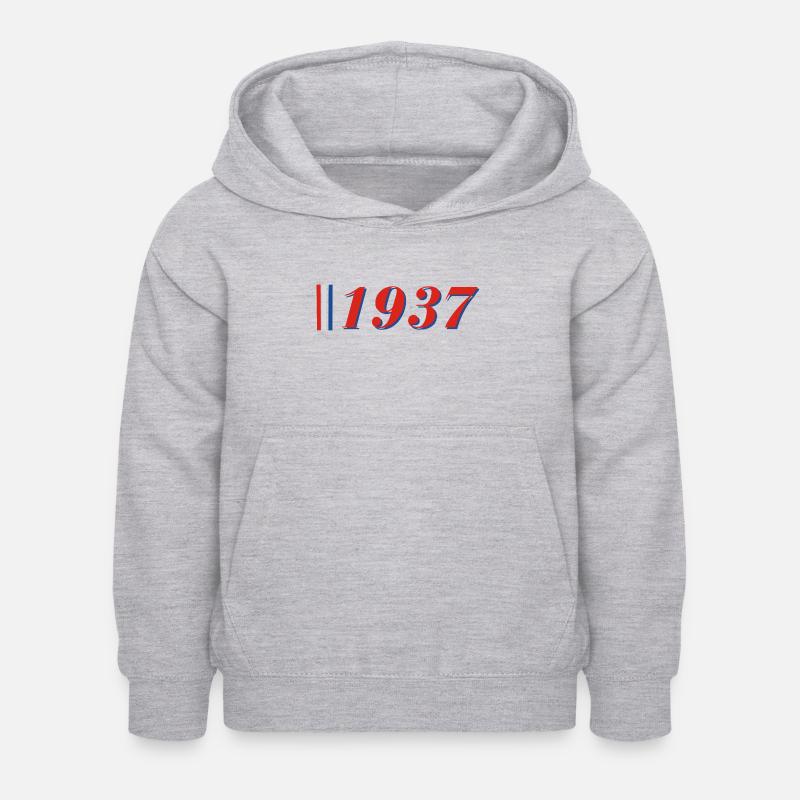 Année 1937 - Sweat à capuche Enfant - gris clair chiné
