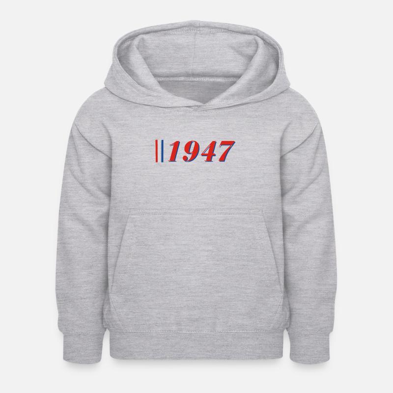 Année 1947 - Sweat à capuche Enfant - gris clair chiné