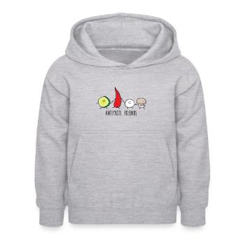 Amis Antipasti - Sweat à capuche Enfant - gris clair chiné - Devant - AI Model Kid Female (0cm)