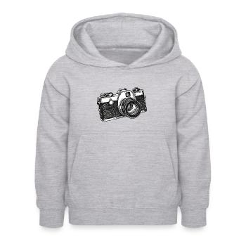 Kamera, Vintage Kamera, Alte Kamera, Old - Kinder Hoodie - Hellgrau meliert - Vorne - AI Model Kid Female (0cm)