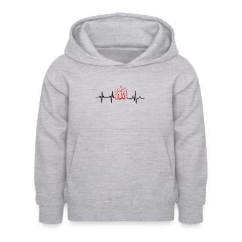 Battement de cœur allah - Sweat à capuche Enfant - gris clair chiné - Devant - AI Model Kid Female (0cm)