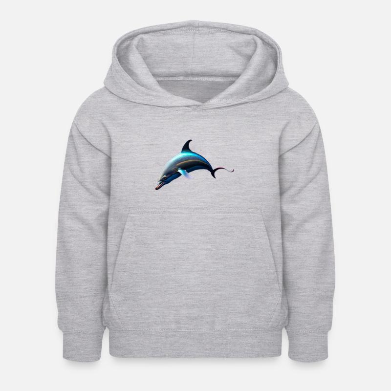 Dauphin - Sweat à capuche Enfant - gris clair chiné