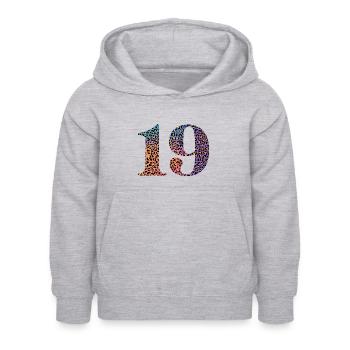 19th Birthday Leopard - Kids Hoodie - light heather grey - Front - AI Model Kid Female (0cm)