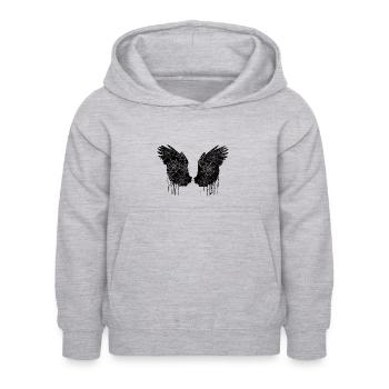 Angelwings,Wings,Watercolor,Spider,Angel Wings - Kids Hoodie - light heather grey - Front - AI Model Kid Female (0cm)