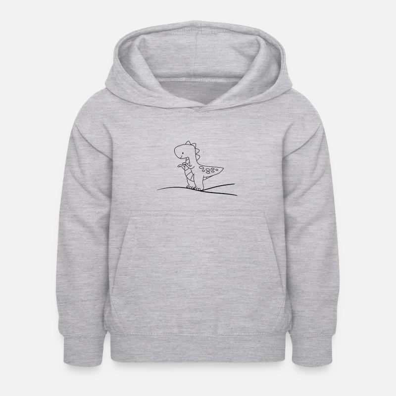 Par Dino01 - Sweat à capuche Enfant - gris clair chiné