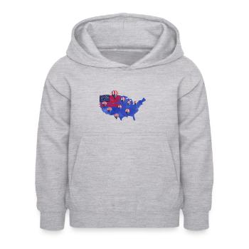 Amerika Heißluftballon Flagge - Kinder Hoodie - Hellgrau meliert - Vorne - AI Model Kid Female (0cm)